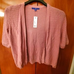 Womens pink crop shrug sweater size L